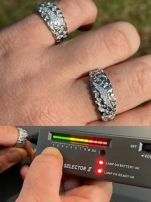 Mens REAL Solid 925 Silver Nugget Band Ring Iced Moissanite Passes Tester • $57.14