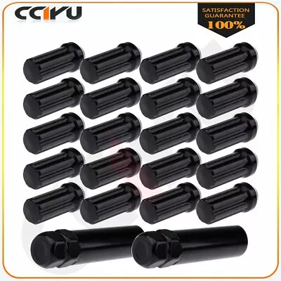 20 Set OF 7 Spline Wheel Lug Nuts Black 9/16''-18 W/2 Keys Fits  Dodge Durango • $25.60