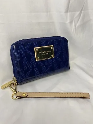 Michael Kors Zip Around Wallet Coin Purse MK Navy • $56