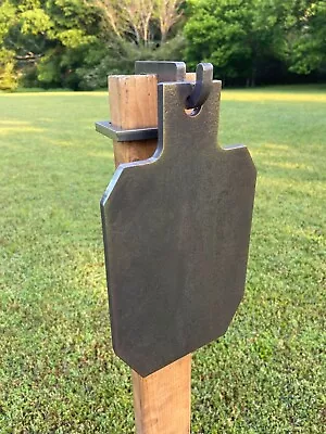 12” Tall IDPA/IPSC Steel Shooting Target 3/8  AR500 Range Target W/ 2x4 Hook • $64.99