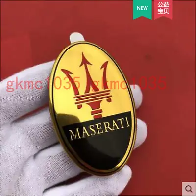 Maserati Granturismo Quatrroporte Ghibli Front Bumper Emblem Badge Black/Gold • $17.98