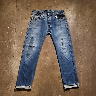 Vintage Thrashed Levi’s Buckle Back Selvedge Denim Jeans Made In USA Valencia St • $155.63