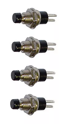 4 Pack SPST Normally Closed Momentary Push Button Switch Black    25020 SW • $7.20