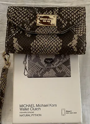 Michael Kors IPhone 5 Wallet Wristlet Case Natyral Python Leather With Box • $29