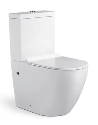 White Toilet Suite Ceramic Soft Close Seat Wash Down Back To Wall P Or S Trap • $320