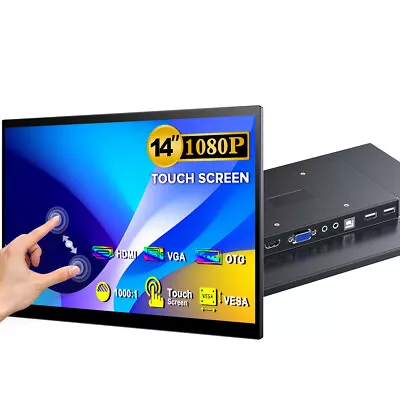 UProject B214 - VGA HDMI Industrial Monitor 14  1080P Portable Touchscreen VESA • $115.99