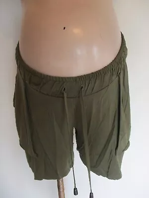 Next Maternity Khaki Under Bump Jersey Shorts Size 12 • £5.25