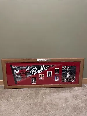 Michael Jordan Framed 46inx18in Chicago Bulls Flag Jordan Trading Cards & Photo • $99.99
