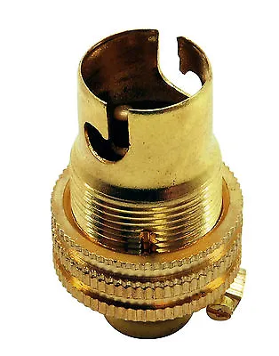 £5.14 • Buy SMALL BC B15 Light Bulb Lamp Holder 10mm, Earthed Polished Brass Unswitched A96M