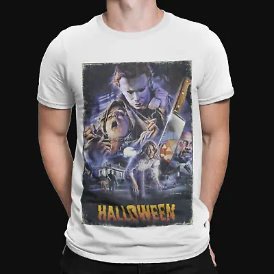 Halloween Group T-shirt - Movie Poster 80s Shark Film Retro Yolo Gift TV Funny • £8.39