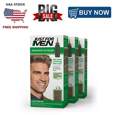 Just For Men Shampoo-in Hair Dye For Men H-25 Light Brown (Pack Of 3) • $24.99