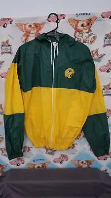 Vintage 90's Size L NFL Green Bay Packers Rainmate Raincoat Zip Up Jacket W/hood • $15