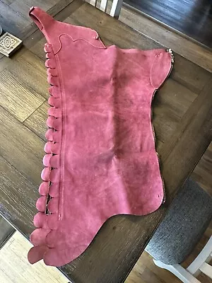 Horse Riding Apparel - Pink Leather Scalloped Western Show Chaps • $70