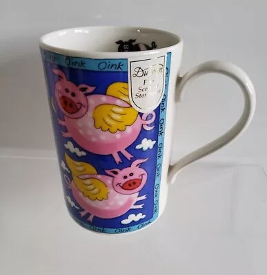 Dunoon Stoneware Mug Piggy Wiggies Jane Brookshaw Flying Pigs Novelty Cup • £8.99