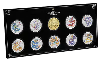 2024 Australia Lunar Series III Year Of The Dragon 1/2 Oz Silver 10 Coin Set • $549