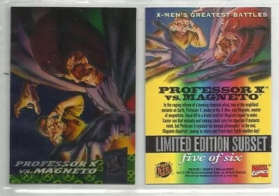 Ultra X-Men '94 (Fleer) GREATEST BATTLES  Chase Card  #5 Of 6 PROF X VS. MAGNETO • $1.99