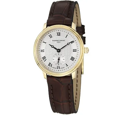 Frederique Constant Womens 'Slim Line' Silver Dial Swiss Quartz Watch FC-235M1S5 • $450