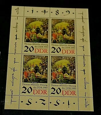 Germany Ddr  1989 Thomas Muntzer Ann Minature Sheet  Fine M/n/h • $2.90