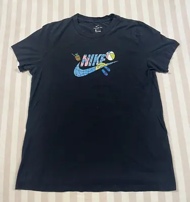 Nike Beach Volleyball Logo T Shirt Size Women's Large Black 100% Cotton • $13.33