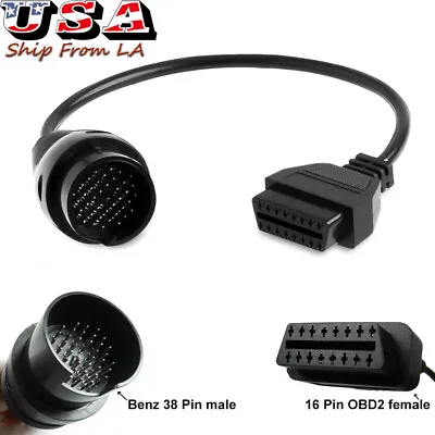 OBD2 38 To 16 Pin Adaptor Diagnostic Lead Scanner Cable For Mercedes Benz • $14.99