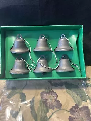 Vintage Christmas Bells Ornaments Pewter?  Ringing Bells New In Box! (b) • $11.99