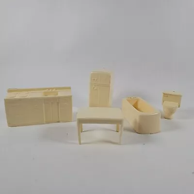 Marx Style Vintage Doll House Furniture Cream Color Variety Pieces • $8