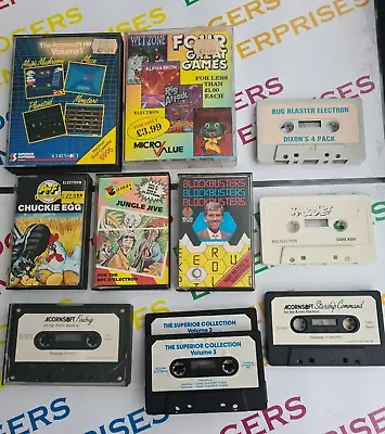 Large Joblot Bundle Of 10 Vintage Acorn BBC B / Electron Computer Games Cassette • £24.99