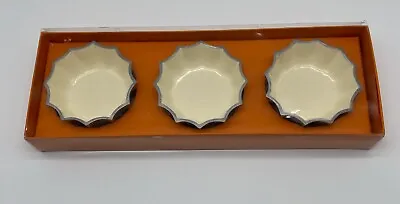 Marigold Artisans Michael Aram Silver Alum & Ivory Enamel Fluted Bowls Set Of 3 • $17.60