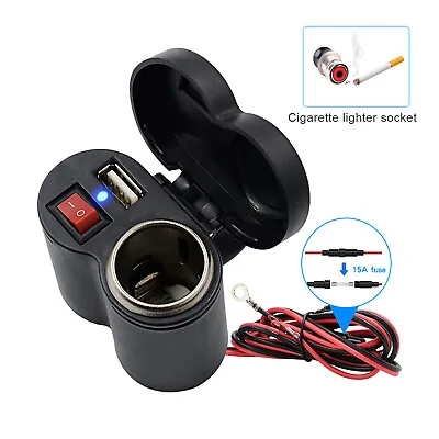 12V USB Cigarette Lighter Waterproof Power Port Outlet Socket For Motorcycle ATV • $6.49