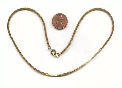 VINTAGE SOLID BRASS 2mm. WIDE COBRA CHAIN 16  NECKLACE CH112 • $0.99