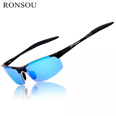 $25.88 • Buy RONSOU Men Sport Al-Mg Polarized Sunglasses Unbreakable For Driving Fishing Golf