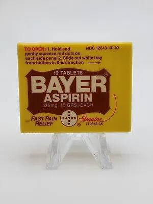 Vintage Medicine Tin: Genuine Bayer Aspirin Sales Sample Plastic Box ~ Empty • $7.99