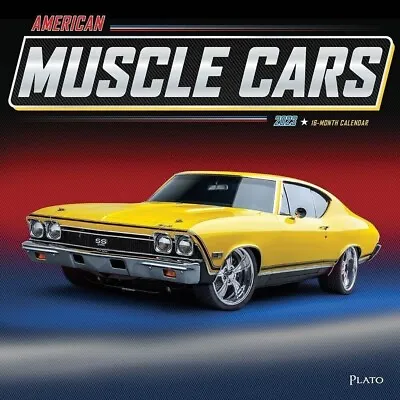 American Muscle Cars 16 Month 2023 Wall Calendar Plato Brown Trout NEW NIS • $10.95