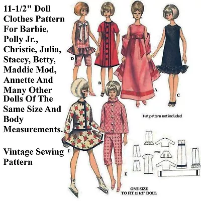 Barbie Doll Clothes Vintage Sewing Pattern • $9.95