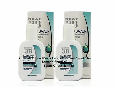 2 X Neat 3B Hand Saver Lotion For Hand Sweat 50ml Antiperspirant = 100ml • $41.95