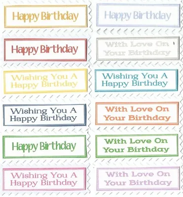12 Great Value HAPPY BIRTHDAY Greeting Card Craft Sentiment Message Banners  • £1.15