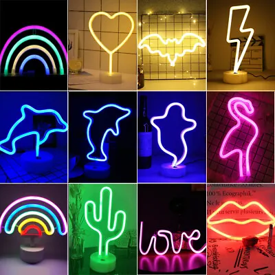 Neon Sign Light LED Wall Night Decor Lamp For Kids Bedroom Gift Christmas Party • £12.99