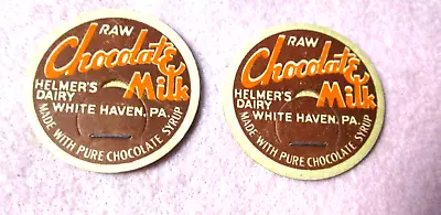 2 Milk Bottle Caps Raw Chocolate Milk Helmers Dairy White Haven Pa Pennsylvania • $2.99