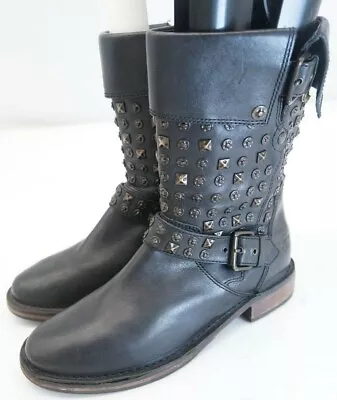 UGG Womens 1003605 Conor Black Studded Mid-Calf Boots  Size 8 • $70