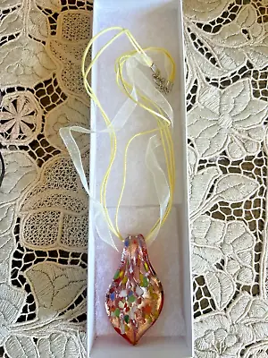 Italian Millefiori Murano  Venetian Art Glass Pendant Multicolor. • $9.99