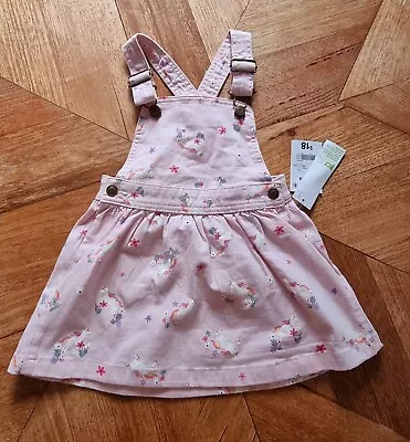 $10.40 • Buy Anko - Girls Pink Unicorn Pinafore Dress - Size 4 RRP $18 - Dungaree Dress