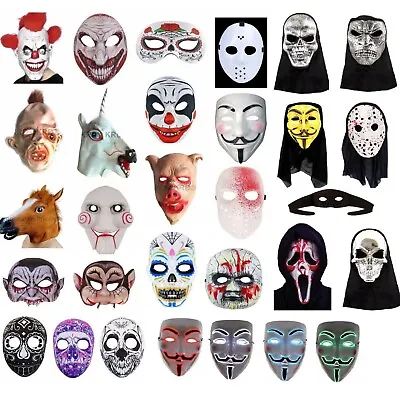 Scary Halloween Masks Fancy Dress Accessory Clown Evil Horror Scary Mask Lot UK • £14.56