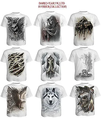 £11.99 • Buy Spiral Direct Full Range White T Shirts/Skull/Angel/Wolf/Skeleton/Goth/Biker/Top
