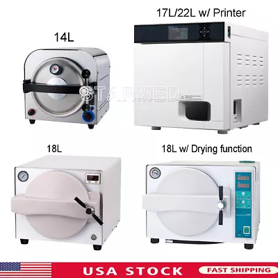 22L 18L 14L Dental Autoclave Steam Sterilizer/Class B Sterilization With Printer • $1748