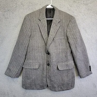 Savile Row Friends Blazer Size 43r 100% Wool Gray Herringbone Sports Coat Jacket • $37.22