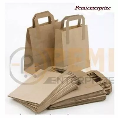 Brown Small Kraft Craft Paper Sos Carrier Bags Take Away Wholesale Fast & Free • £79.99