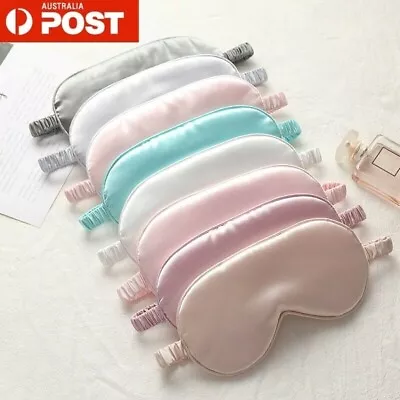 $4.99 • Buy Pure Soft Silk EyeShade Blindfold Sleep Eye Mask Cover Light Shade Travel Relax