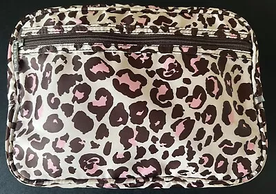 Modella Cream Cheetah Pattern Lining Cosmetic Makeup Bag Pocket Travel On The Go • $5.47