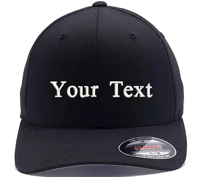 CUSTOMIZABLE ADD YOUR TEXT Embroidered FLEXFIT Original Fitted Hat 6277 Blank  • $23.99