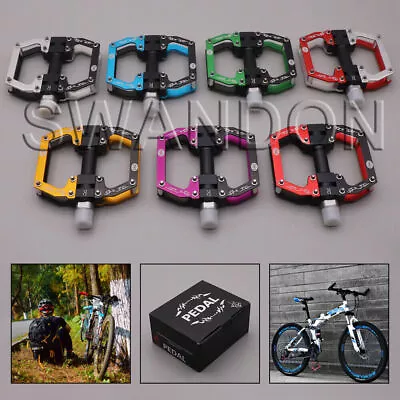 CNC Aluminum Alloy MTB Mountain Road Bike Bicycle Pedals 9/16''Flat Platform • $48.98